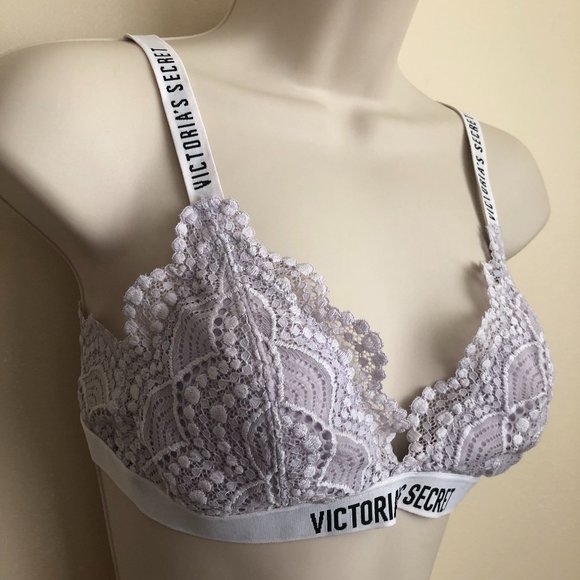 Victoria's Secret Other - NWOT VS Lightly Lined Wireless Bralette in Lacey Lavender/Gray Size Medi…